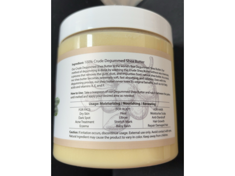 It's Pure Natural Crude Degummed Shea Butter, 16 oz/473 mL