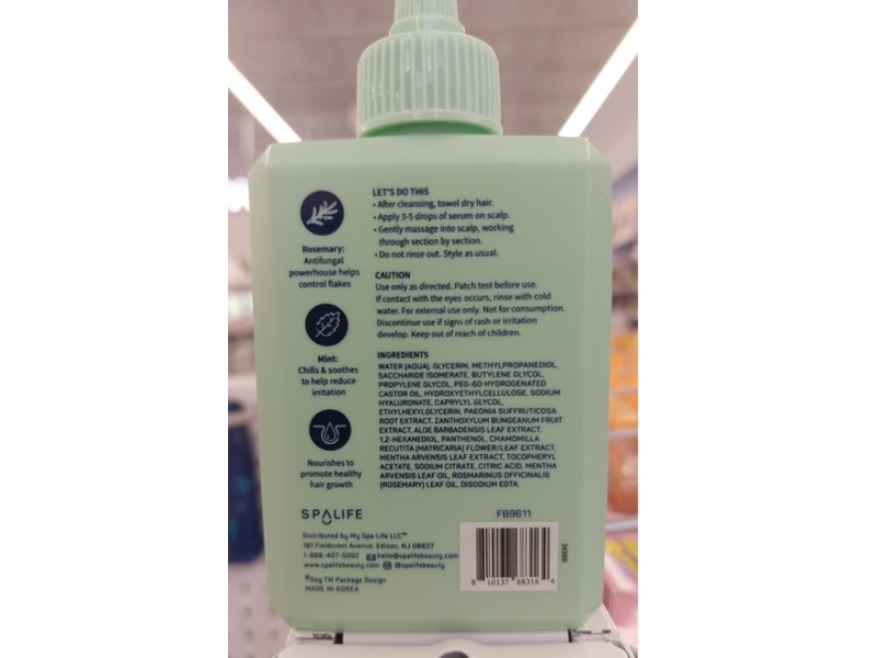 SpaLife Soothing Hair & Scalp Oil, Rosemary & Mint, 5.07 fl oz/150 mL