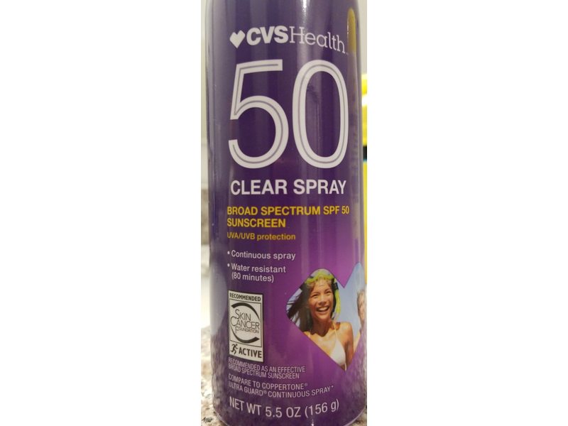 CVS Health Clear Spray Broad Spectrum Sunscreen SPF50, 5.5 oz/156 g