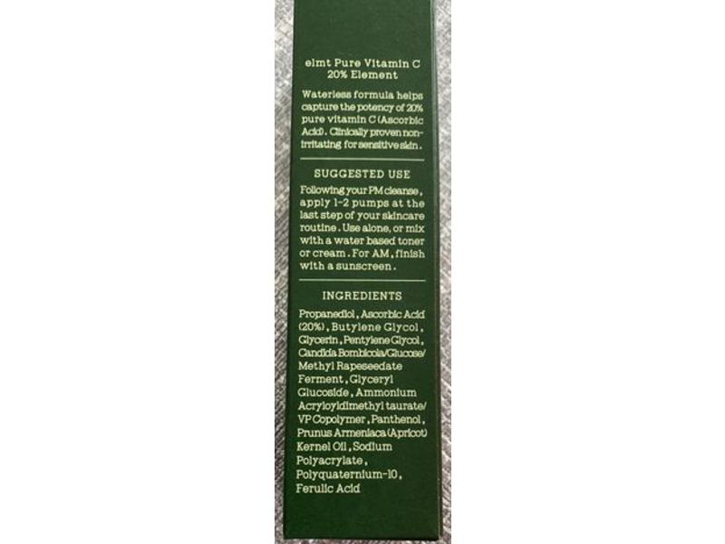 Elmt Pure Vitamin C 20% Element, 1.0 fl oz/30 ml