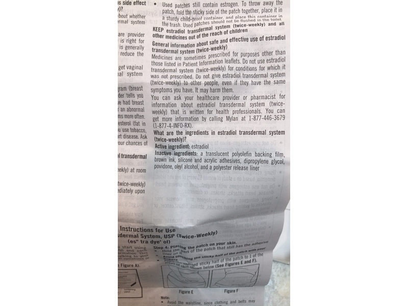Estradiol Transdermal System 0.05 mg, Mylan (Rx)