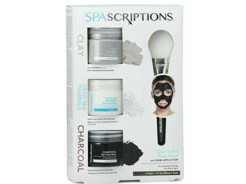 Spascriptions Dead Sea Minerals Clay & Gel Masks Kit, Clay, Charcoal, 1.7 fl oz/50 mL