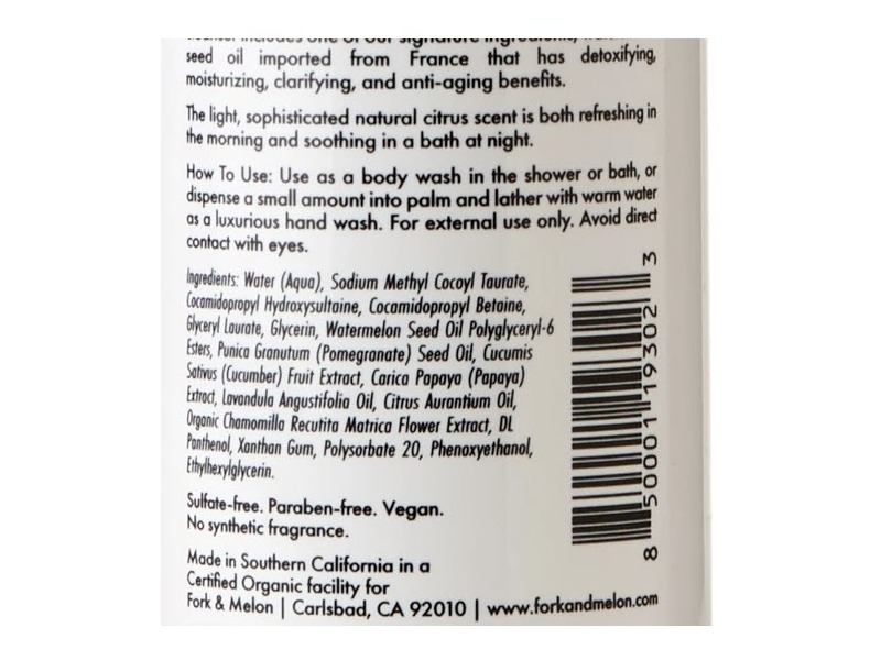 Fork & Melon Fine Cleansing Wash, 2 fl oz/59 mL