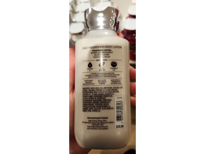 Bath & Body Works Daily Nourishing Body Lotion, Platinum, Shea Butter + Coconut Oil, 8 fl oz/236 mL, Pack Of 2