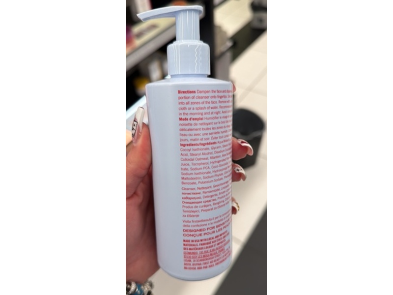 First Aid Beauty Ultra Gentle Cream To Foam Face Cleanser, Colloidal Oatmeal + Glycerin, 10 oz/280 g