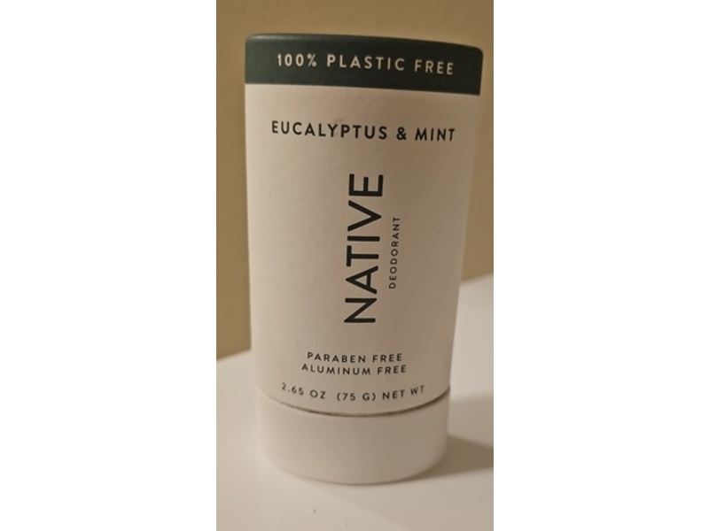 Native Plastic Free Deodorant, Eucalyptus & Mint, 2.65 oz/75 g