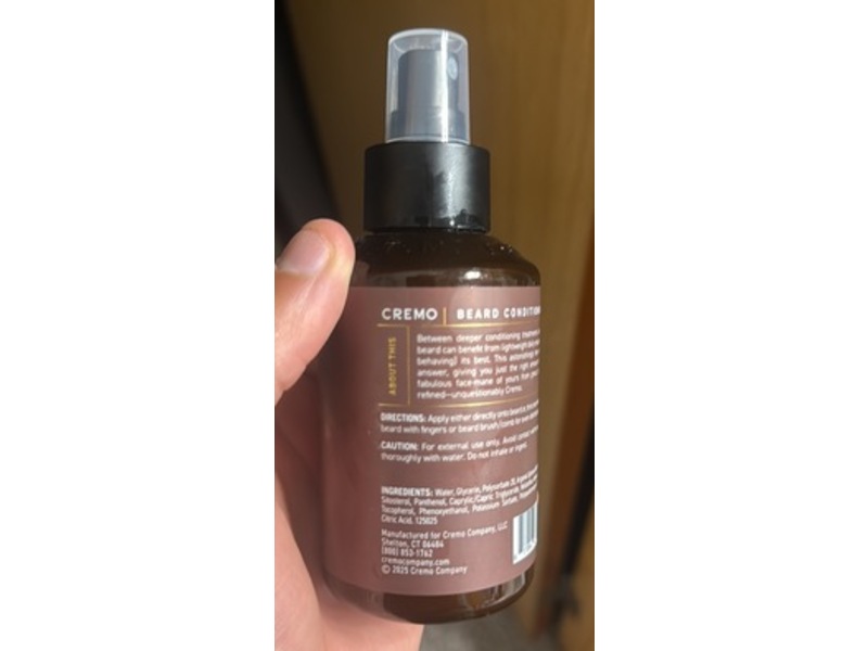 Cremo Beard Conditioning Mist, Casked Vanilla, 6 fl oz/177 mL