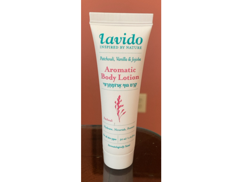 Lavido Aromatic Body Lotion, Patchouli + Vanilla & Jojoba, 1.01 fl oz/30 mL
