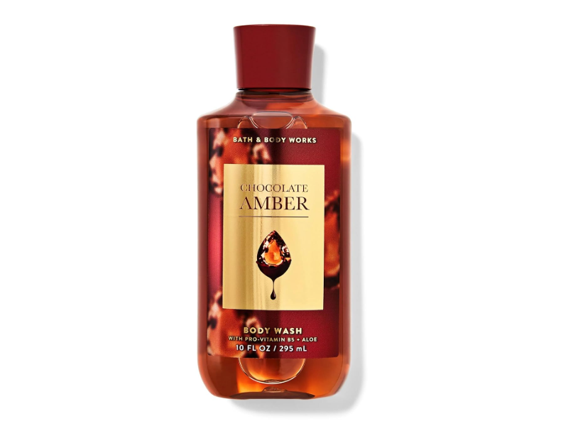 Bath & Body Works Body Wash, Chocolate Amber, Pro-Vitamin B5 + Aloe, 10 fl oz/295 mL