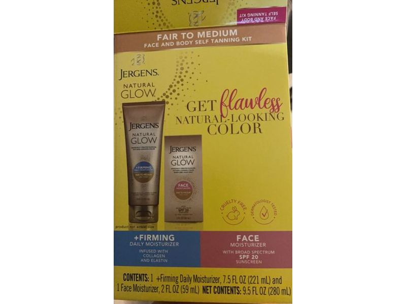Jergens Face & Body Self Tanning Kit, Fair To Medium, 9.5 fl oz/280 mL