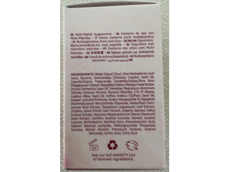 Holifrog Multi- Peptide Ste Cream, Owel, Smooth + Revitalize, Peptide + Amino Blend, 0.5 fl oz/15 mL