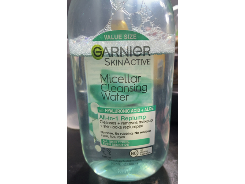Garnier Skin Active Micellar Cleansing Water, Hyaluronic Acid + Aloe, 23.7 fl oz/700 mL
