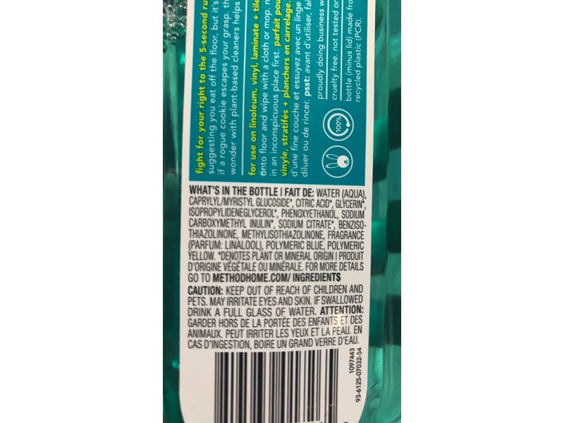 Method Squirt + Mop Hard Floor Cleaner, Spearmint Sage, 25 fl oz/739 mL