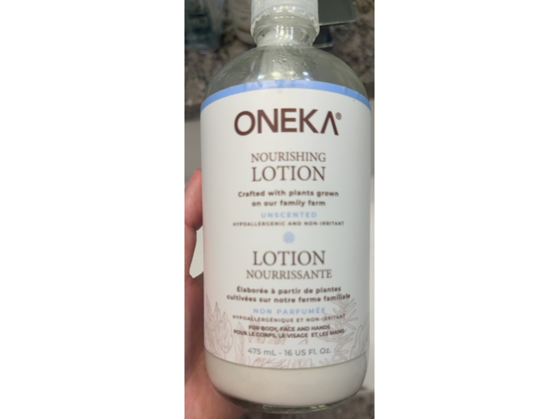 Oneka Nourishing Lotion, Unscented, 16 fl oz/475 mL