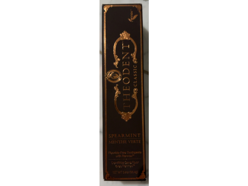 Theodent Classic Toothpaste, Spearmint & Menthe Verte, 3.4 oz/96.4 g