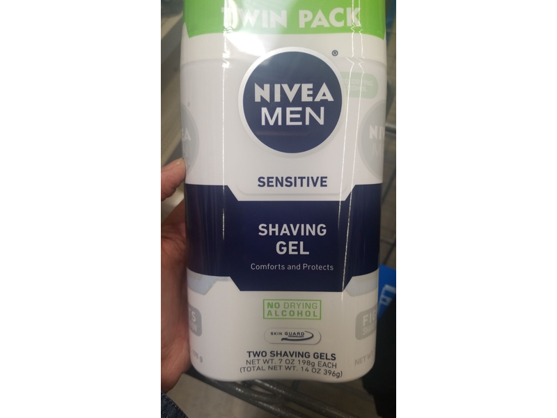 Nivea Men Shaving Gel, Sensitive, 14 oz/396 g, Pack Of 2