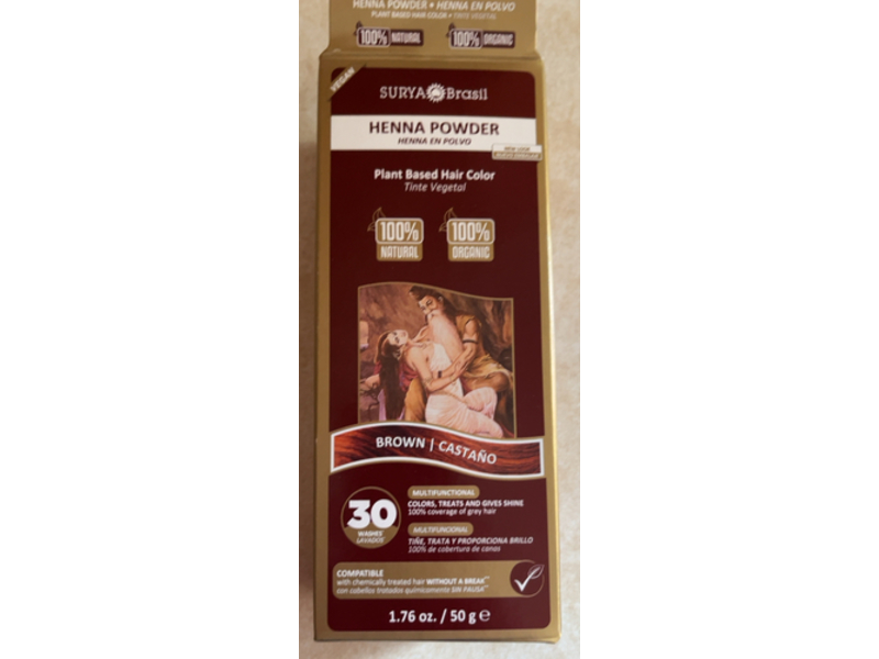 Surya Brasil Henna Powder, Brown, 1.76 oz/50 g