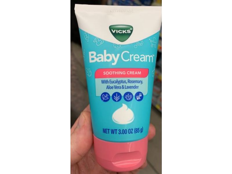 Vicks Baby Soothing Cream, Eucalyptus Rosemary Aloe Vera & Lavender, 3.00 oz/85 g