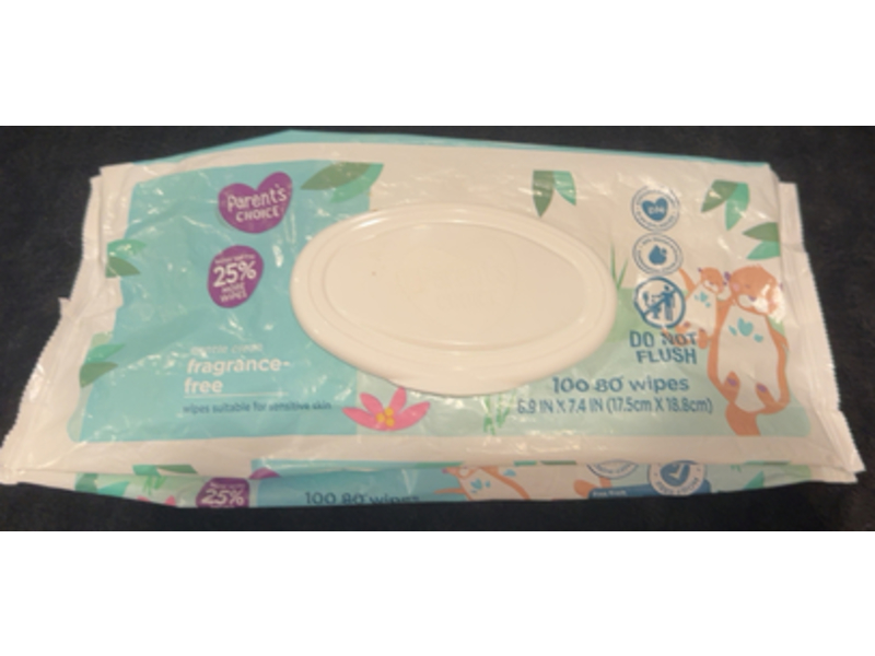 Parent's Choice Gentle Clean Wipes, 100 Count