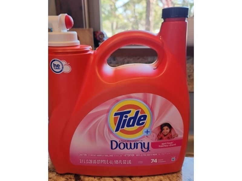 Tide+ A Touch Of Downy Liquid Laundry Detergent, April Fresh, 74 Loads, 105 fl oz/3.1 L