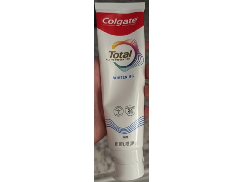 Colgate Total Active Prevention Whitening Toothpaste, Mint, 5.1 oz/144 g