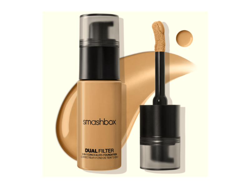 Smashbox Dual Filter 2-in-1 Concealer + Foundation, Medium Tan 21 Warm, 0.8 fl oz/23.6 mL