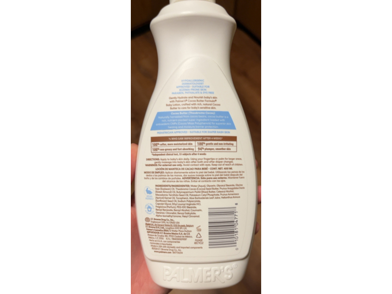 Palmer's Baby Lotion, Cocoa Butter, 13.5 fl Oz/400 mL