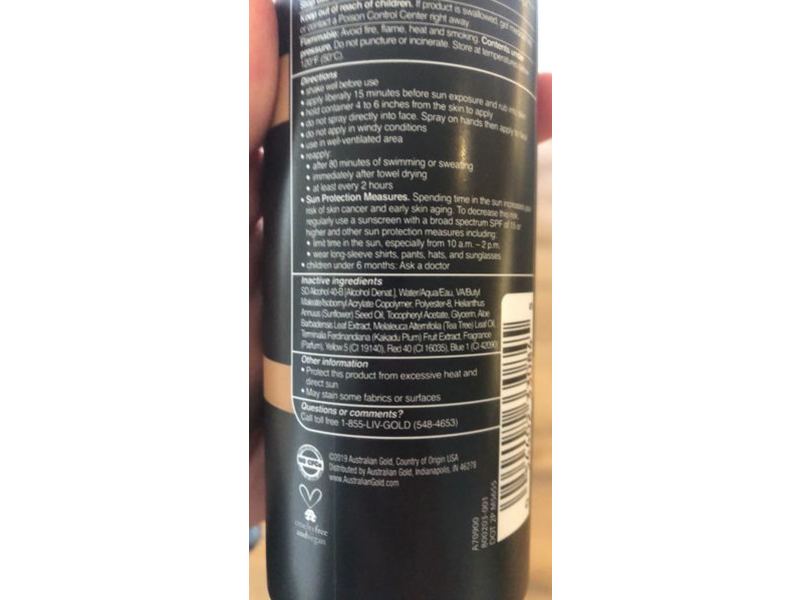 Australian Gold Instant Bronzer Continuous Spray Sunscreen, SPF 30, 6 oz/170 g