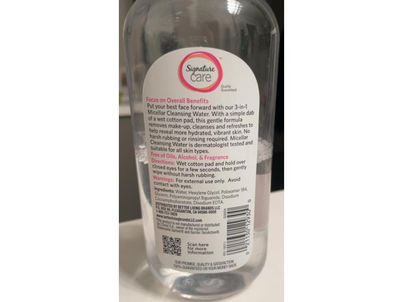 Signature Care Micellar Water, 13.5 fl oz/400 mL