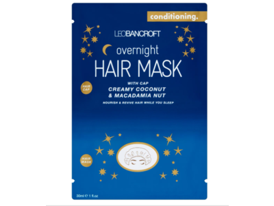Leo Bancroft Conditioning Overnight Hair Mask, Creamy Coconut & Macadamia Nut, 1 fl oz/30 mL