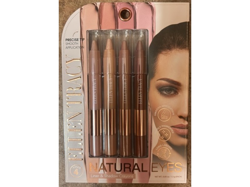 Ellen Tracy Natural Eyes Liner & Shadow Crayons, 0.05 oz/1.5 g, Pack Of 4