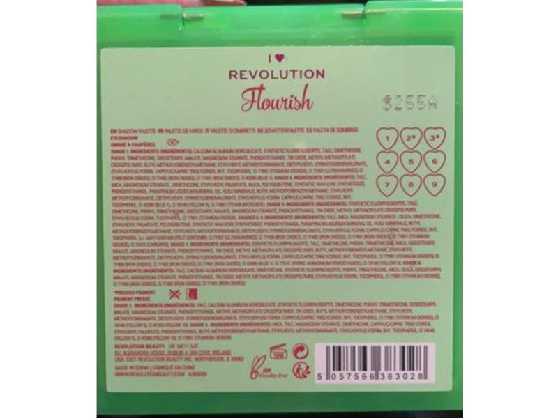 I Heart Revolution Eyeshadow Palette, Heart Breakers, Flourish, 9 x 0.01 oz/0.55 g