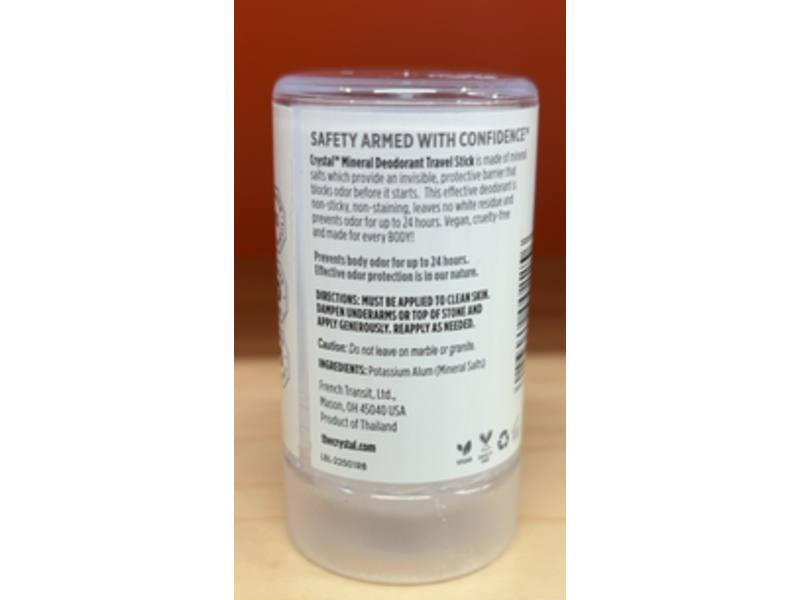 Crystal Mineral Deodorant Stick, Unscented, 1.5 oz/40 g, 2 Count