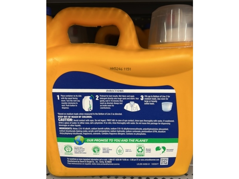 Arm & Hammer Deep Clean Liquid Laundry Detergent, Sparkling Clean, 100 Loads, 150 fl oz/4.43 L