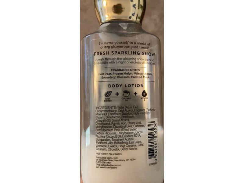 Bath & Body Works Fresh Sparkling Snow Body Lotion, 8 fl oz/236 mL