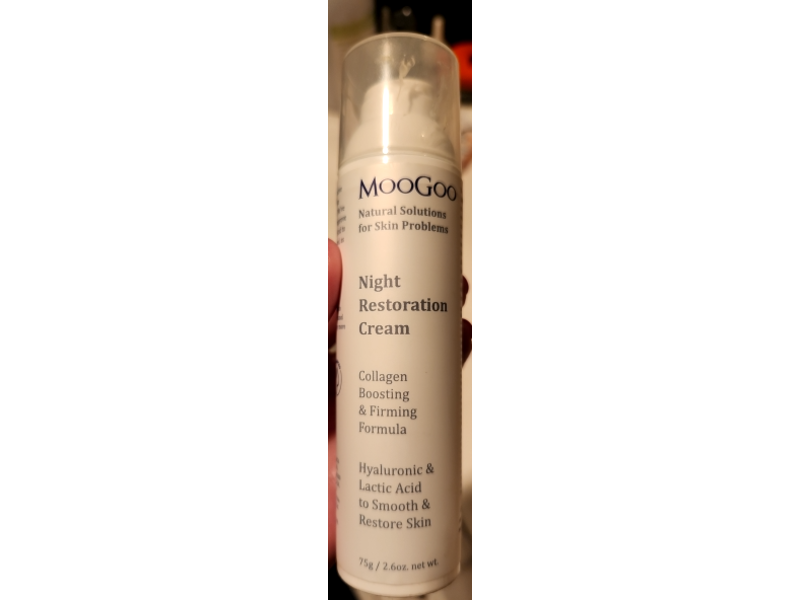 MooGoo Night Restoration Cream, Hyaluronic & Lactic Acid, 2.6 oz/75 g