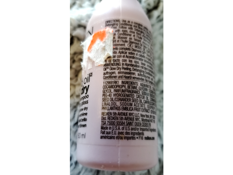 Redken Diamond Oil Glow Dry Gloss Shampoo, 1.7 fl oz/50 mL