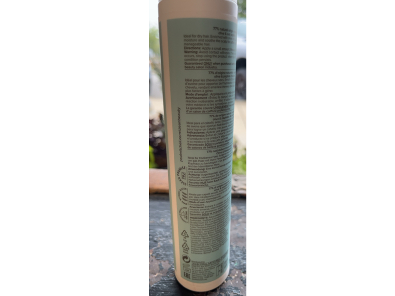 Paul Mitchell Clean Beauty Hydrate Shampoo, Olive & Oat Peptide, 8.5 fl oz/250 mL