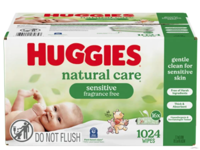 Huggies Plus Natural Care Sensitive Wipes, 1024 Count