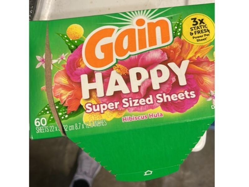 Gain Happy Super Sized Dryer Sheets, Hibiscus Hula, 60 Count