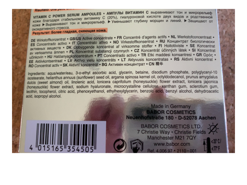 Doctor Babor Power Serum Ampoules, Vitamin C, 0.06 fl oz/2 mL, 7 Count