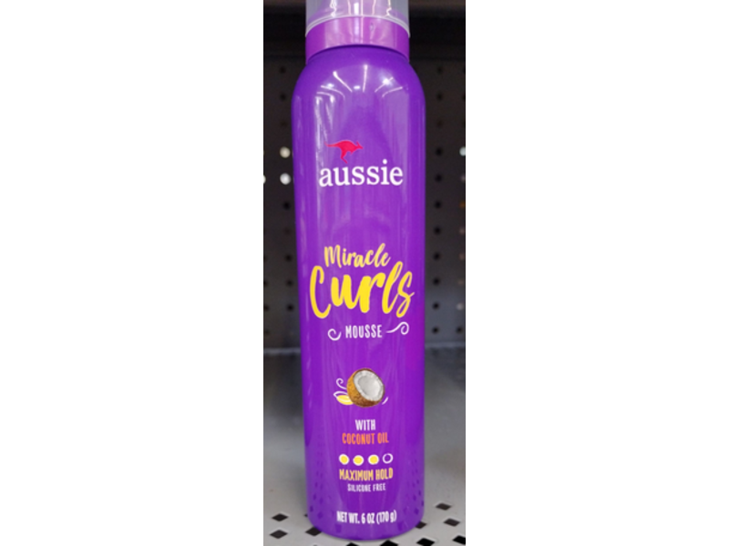 Aussie Miracle Curls Mousse, Coconut Oil, 6 oz/170 g