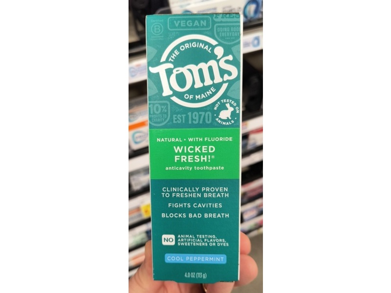 Toms Of Maine Anticavity Toothpaste, Wicked Fresh Cool Peppermint, 4 oz/113 g