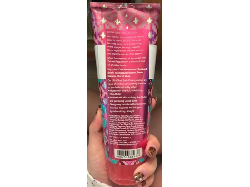 Bath & Body Works 24H Moisture Body Cream, Twisted Peppermint, 8 oz/226 g