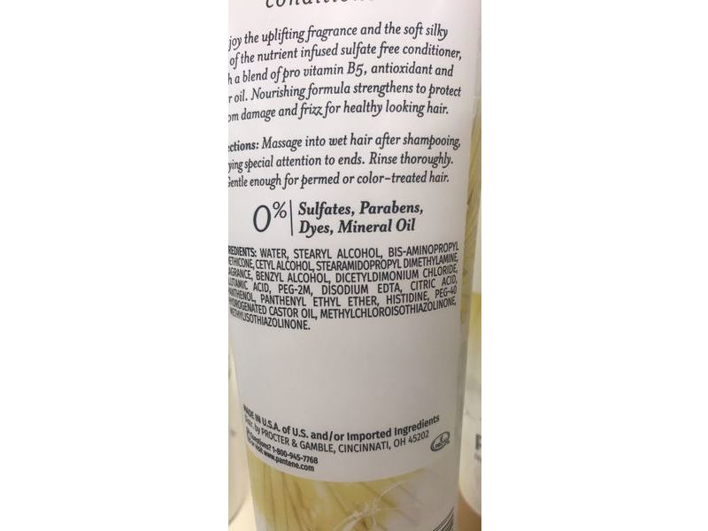 Pantene Nutrient Blends Fortifying Damage Repair Conditioner, Castor Oil, Sulfate Free, 8 fl oz/237 mL