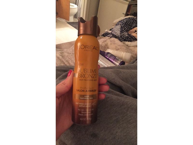 L'Oreal Paris Sublime Bronze Pro Perfect Salon Airbrush Self-Tanning Mist Deep Natural Tan, 4.6 Ounce
