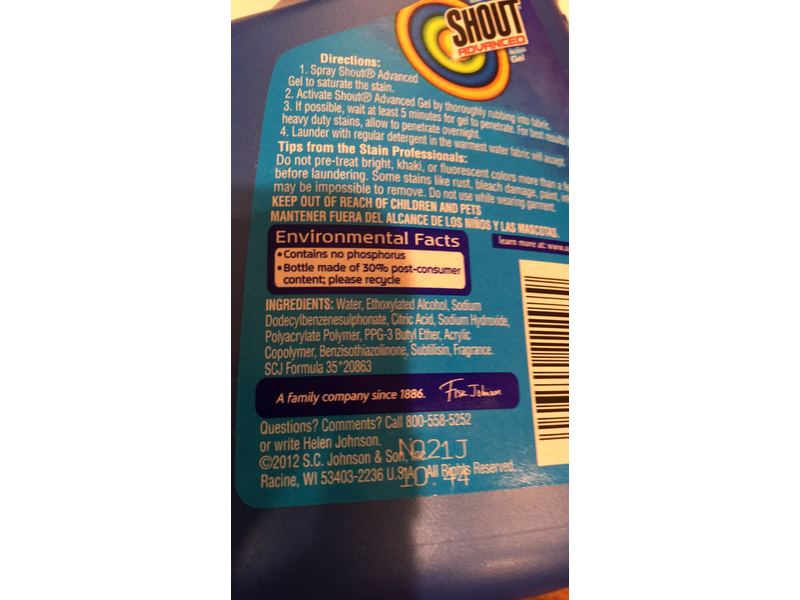 Shout Advanced Action Gel, 14 fl oz/414 mL