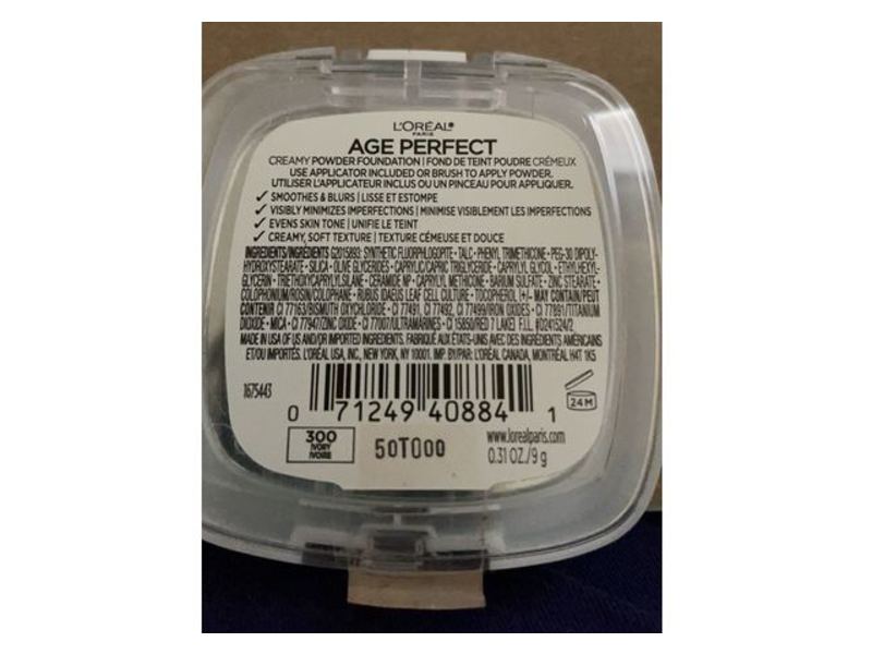 L'Oreal Paris Age Perfect Creamy Powder Foundation, 300 Ivory, 0.31 oz/9 g