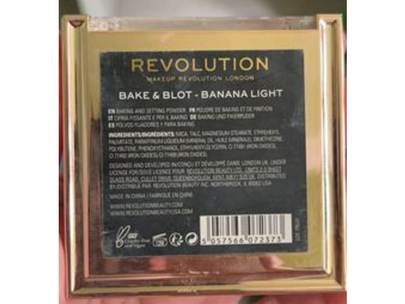 Revolution Bake And Blot Pressed Powder, Banana Light, 0.19 oz/5.5 g