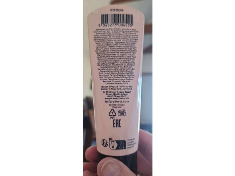 Leif Wild Rosella Body Lotion, 3.4 fl oz/100 mL